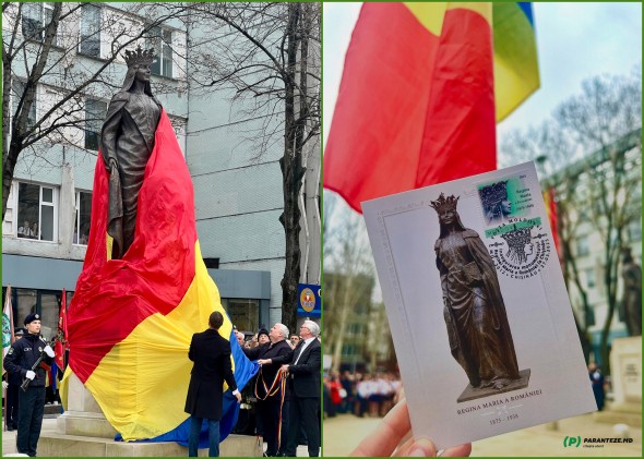 Poșta Moldovei a lansat o carte poștală și o ștampilă specială dedicate inaugurării monumentului Reginei Maria la Chișinău
